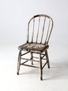 antique distressed white spindle back chair