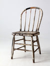 antique distressed white spindle back chair