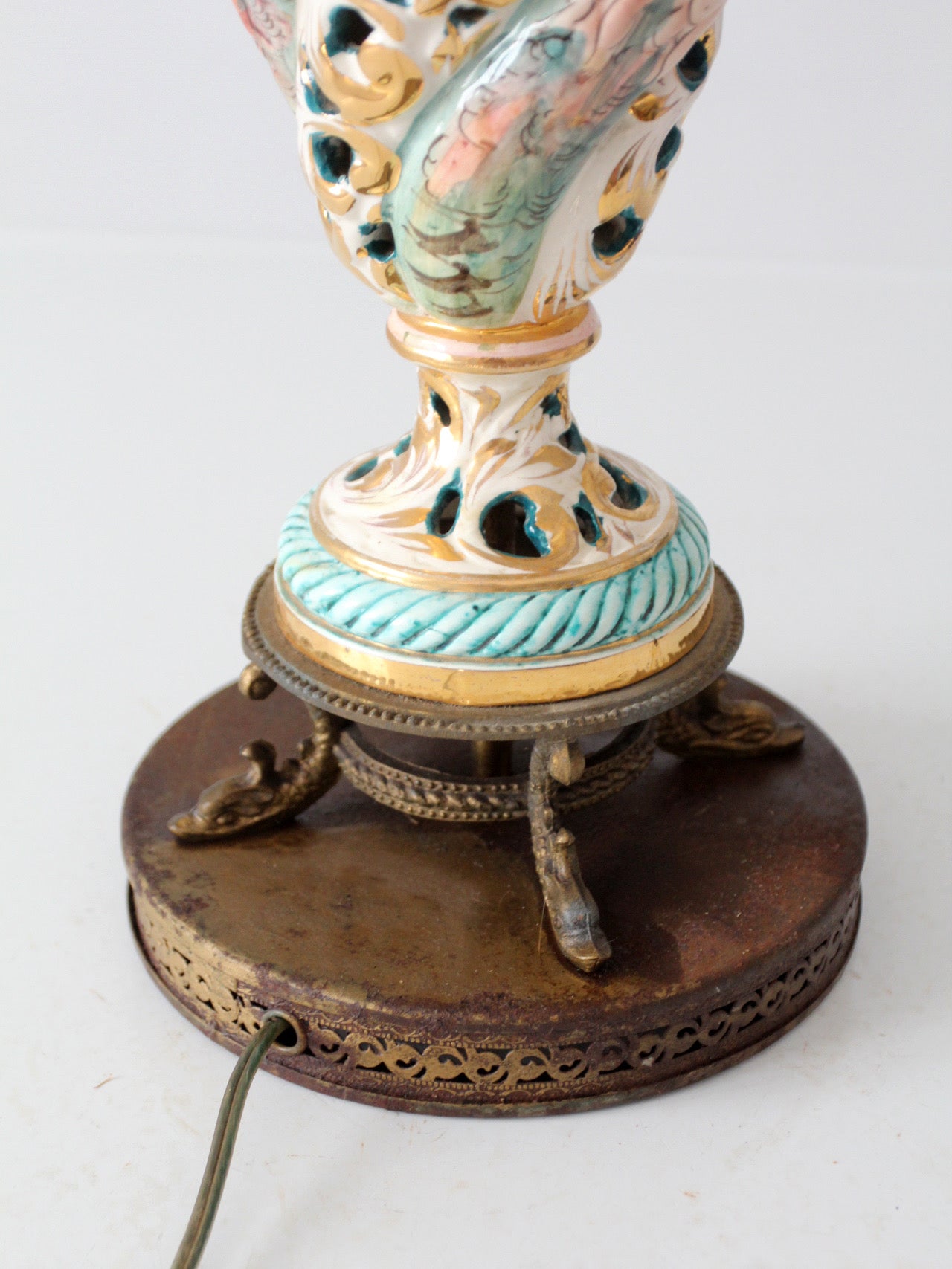 vintage Capodimonte style ceramic lamp