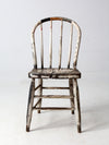 antique distressed white spindle back chair