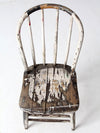 antique distressed white spindle back chair