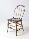 antique distressed white spindle back chair