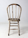 antique distressed white spindle back chair