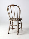 antique distressed white spindle back chair