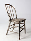 antique distressed white spindle back chair