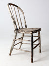 antique distressed white spindle back chair