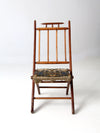 antique tapestry campaign folding chair