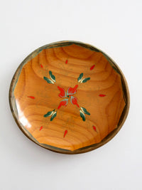 vintage hand-painted folk art wooden bowl