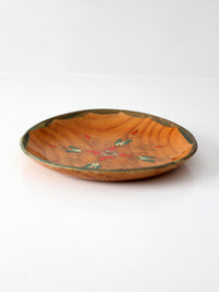 vintage hand-painted folk art wooden bowl