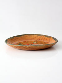 vintage hand-painted folk art wooden bowl