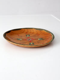 vintage hand-painted folk art wooden bowl