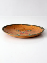 vintage hand-painted folk art wooden bowl