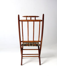 antique tapestry campaign folding chair