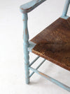 vintage painted ladder back chair with rush seat