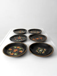 set of 6 Scandinavian rosemaling decorative plates