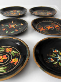 set of 6 Scandinavian rosemaling decorative plates