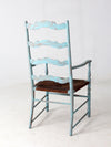 vintage painted ladder back chair with rush seat