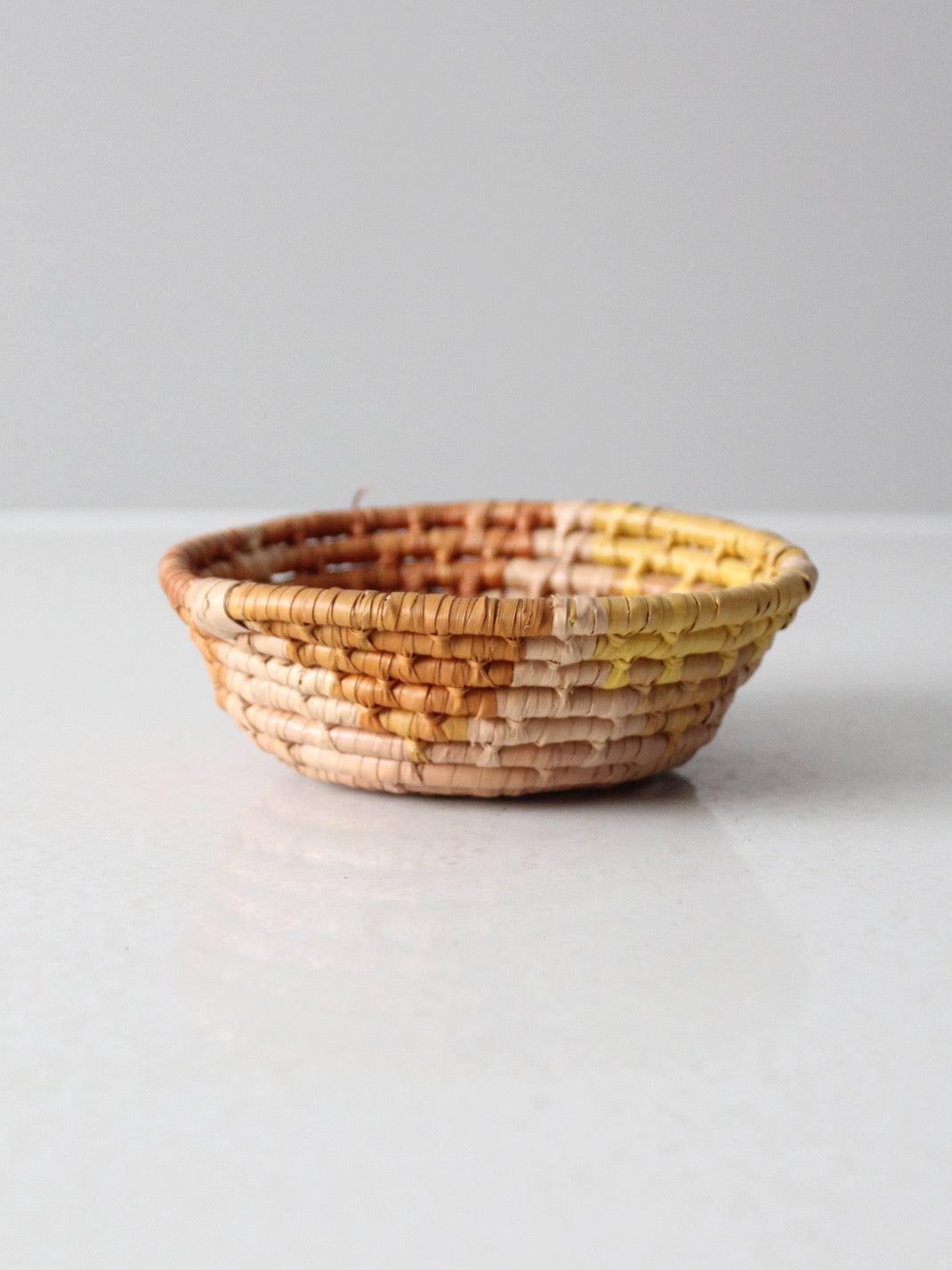 mid-century coiled basket bowl