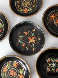 set of 6 Scandinavian rosemaling decorative plates