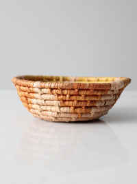 mid-century coiled basket bowl