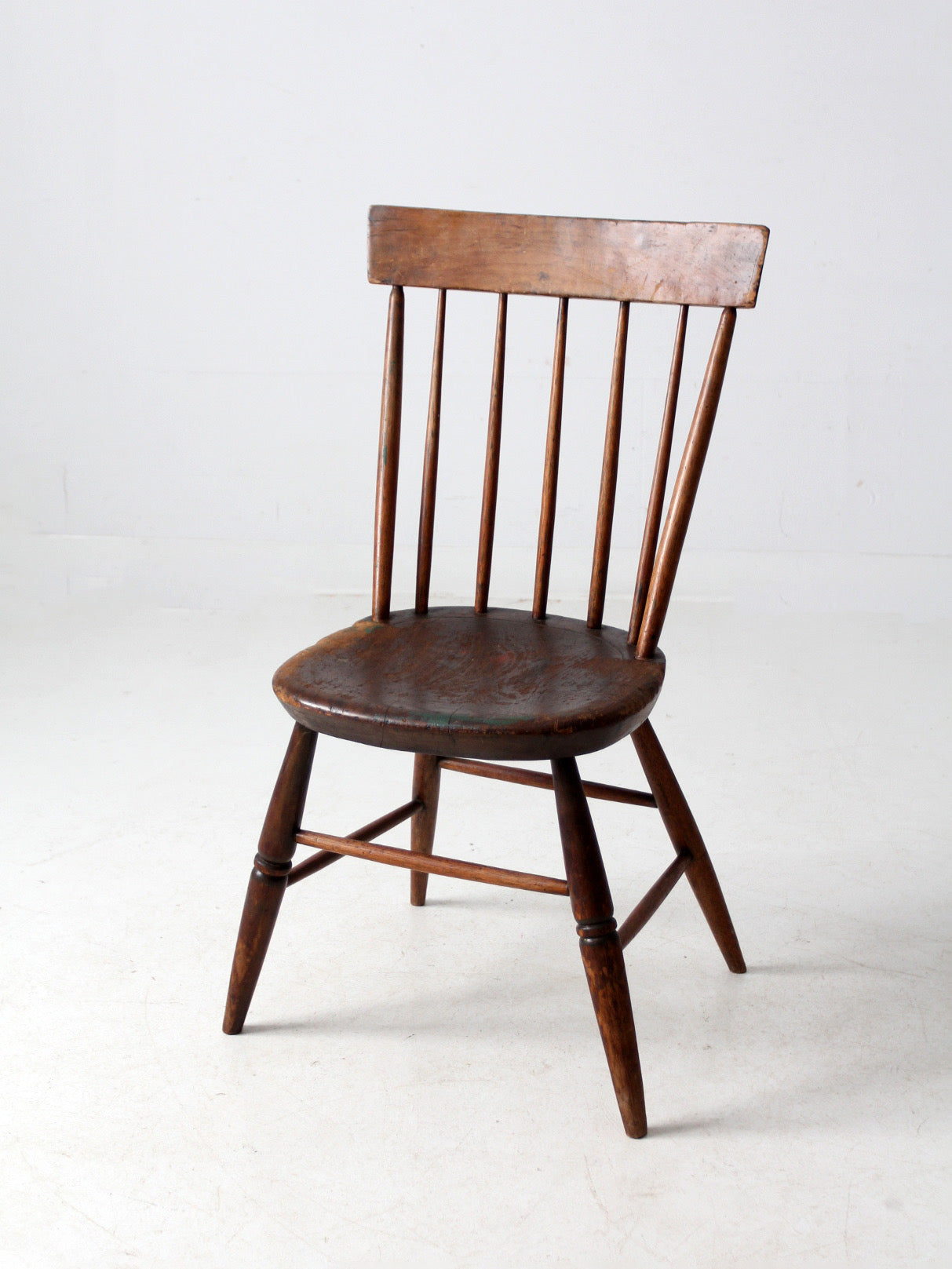 antique plank seat primitive farmhouse chair