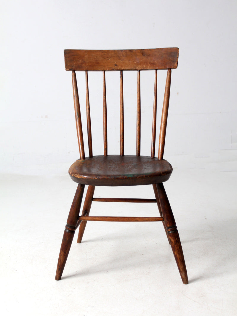antique plank seat primitive farmhouse chair