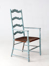 vintage painted ladder back chair with rush seat