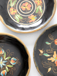set of 6 Scandinavian rosemaling decorative plates