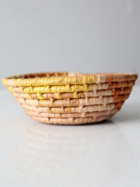 mid-century coiled basket bowl