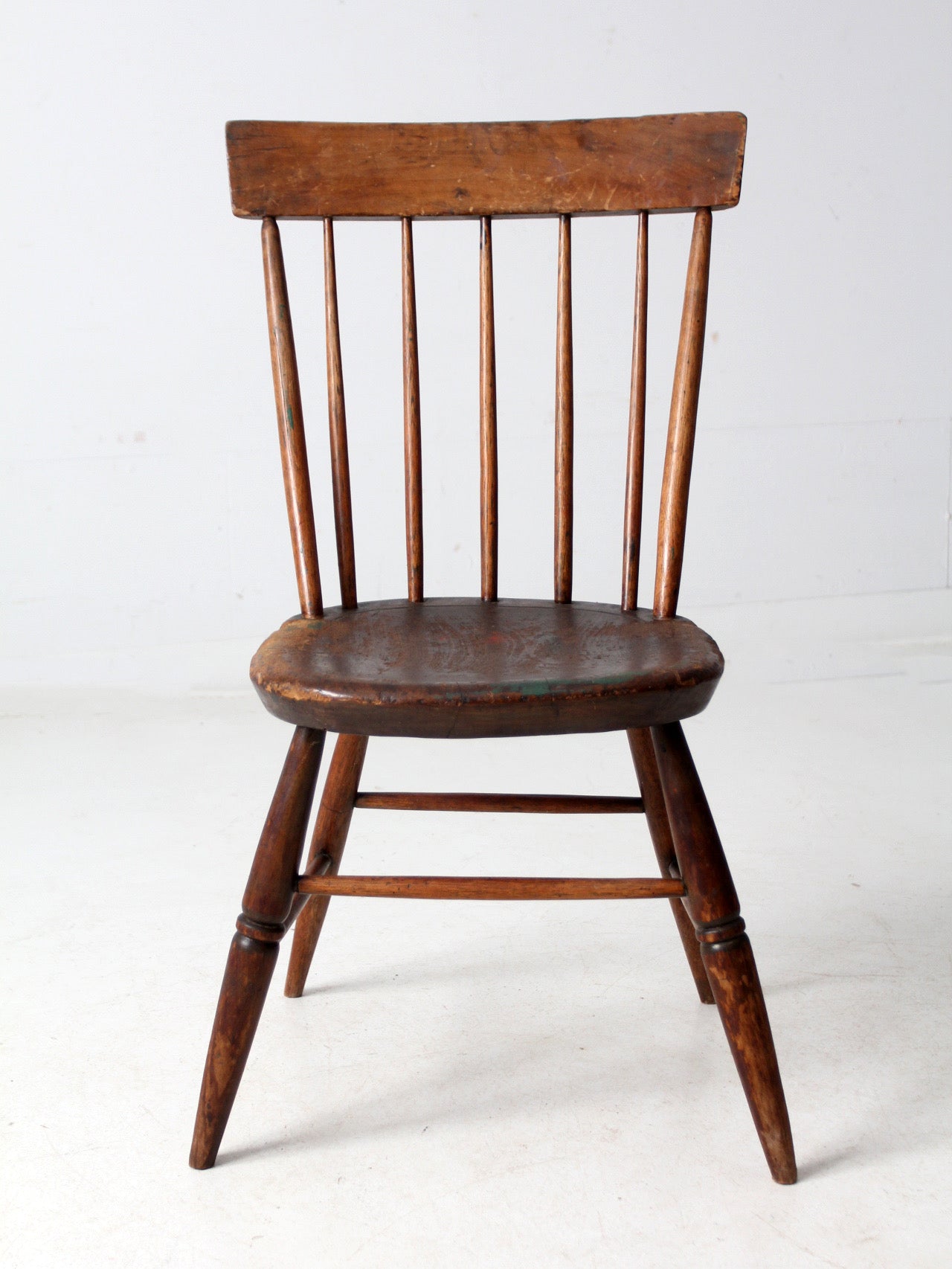 antique plank seat primitive farmhouse chair