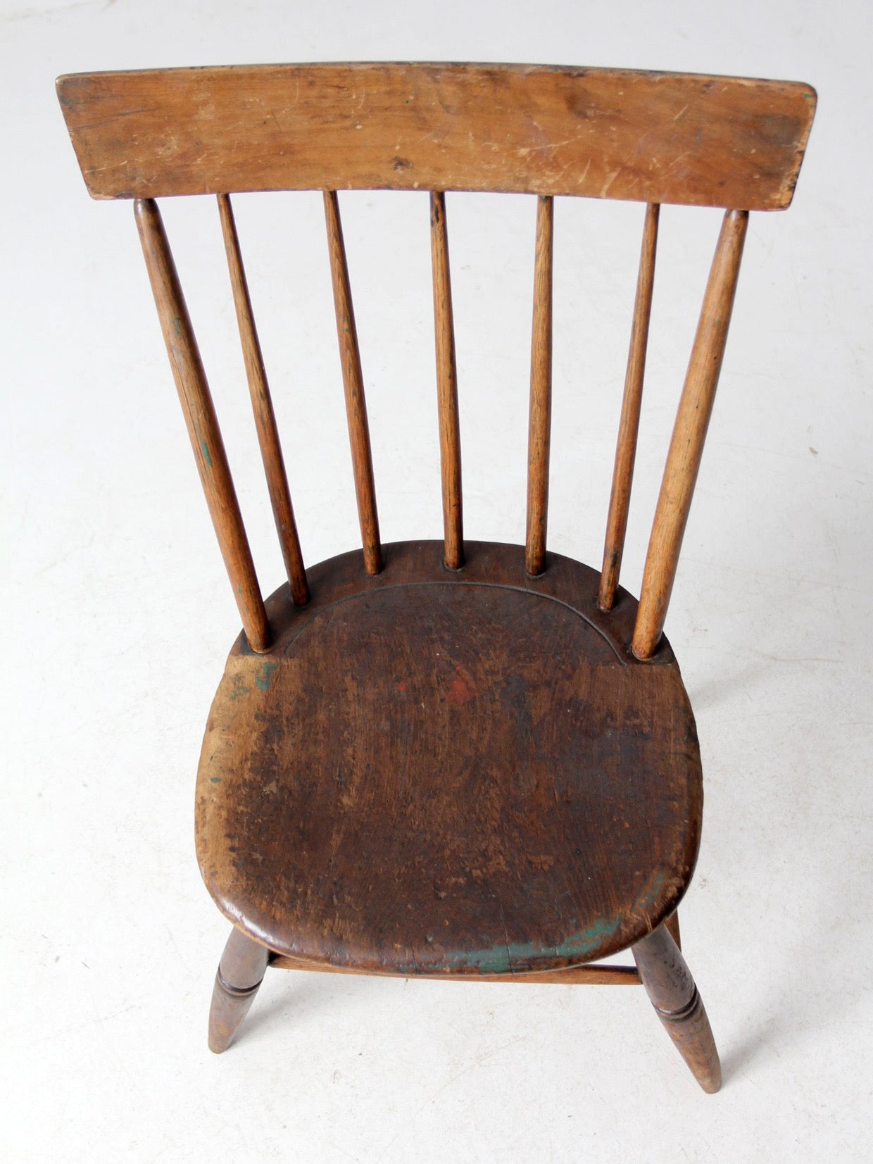 antique plank seat primitive farmhouse chair