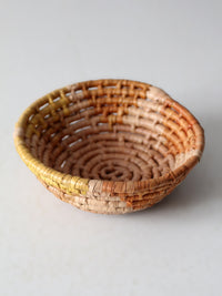 mid-century coiled basket bowl