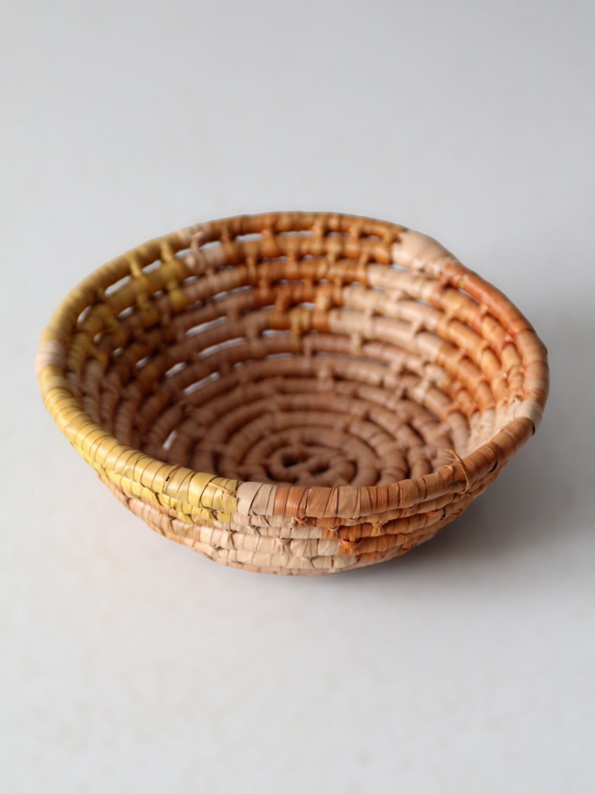 mid-century coiled basket bowl