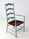 vintage painted ladder back chair with rush seat