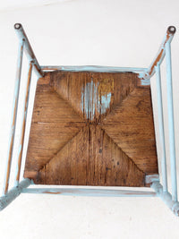 vintage painted ladder back chair with rush seat