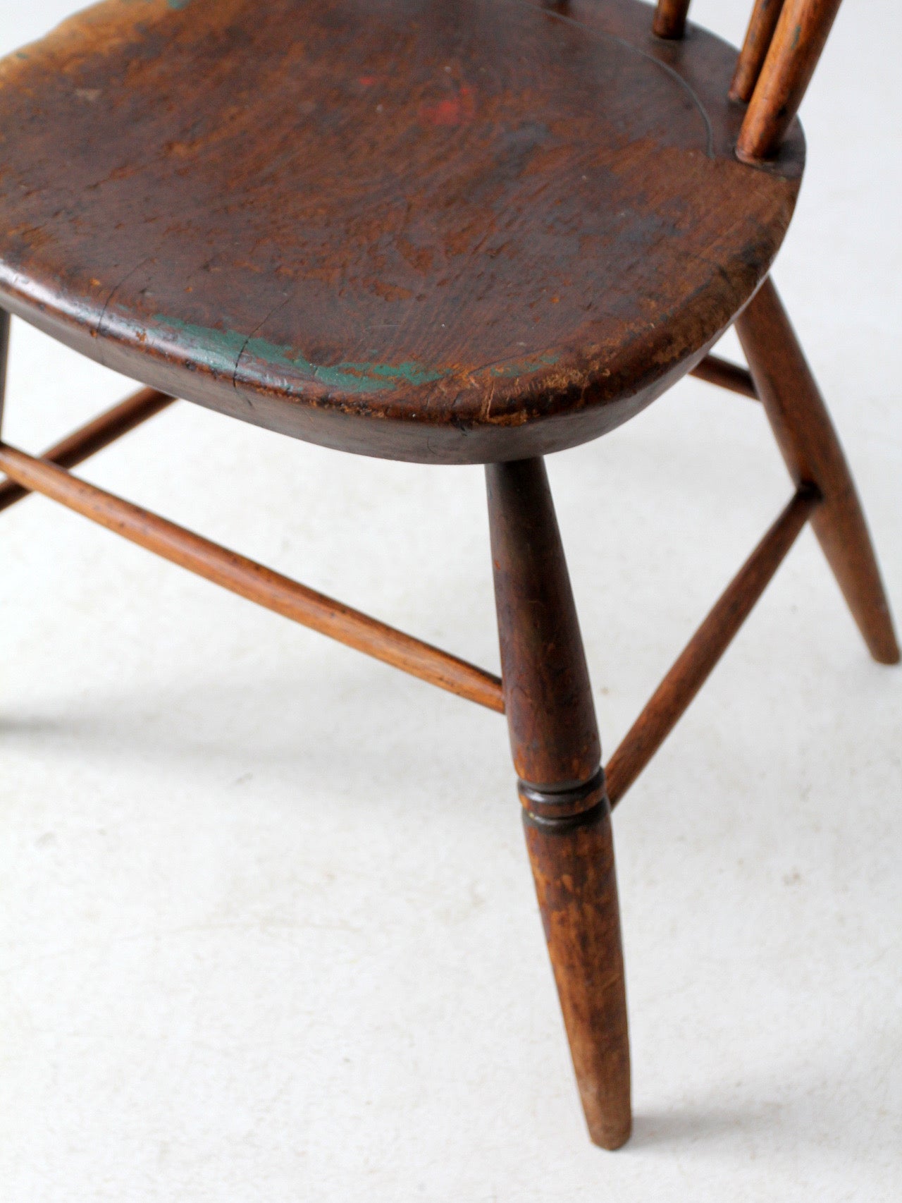 antique plank seat primitive farmhouse chair