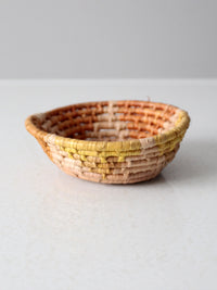 mid-century coiled basket bowl