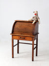 antique child's roll-top secretary desk