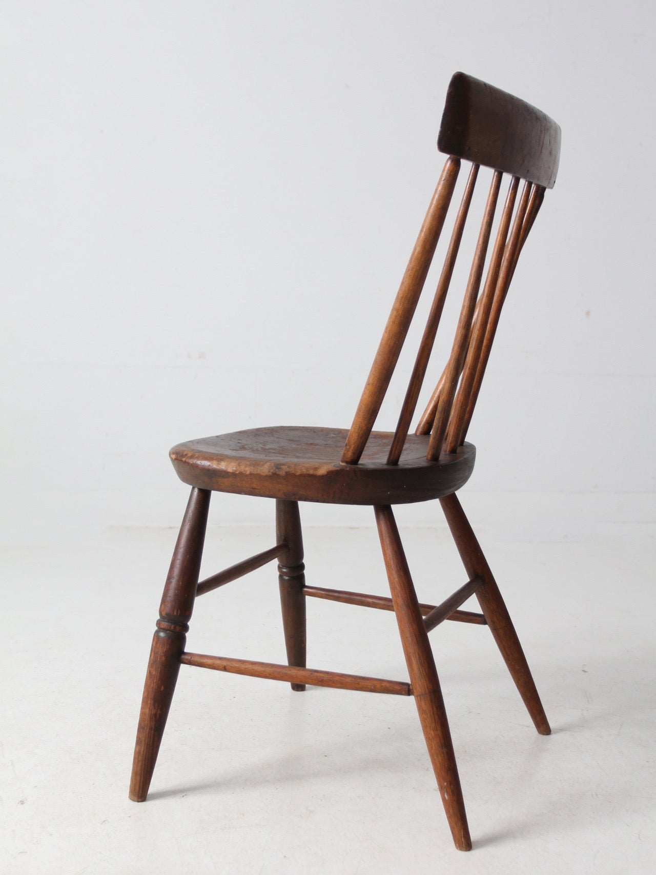 antique plank seat primitive farmhouse chair