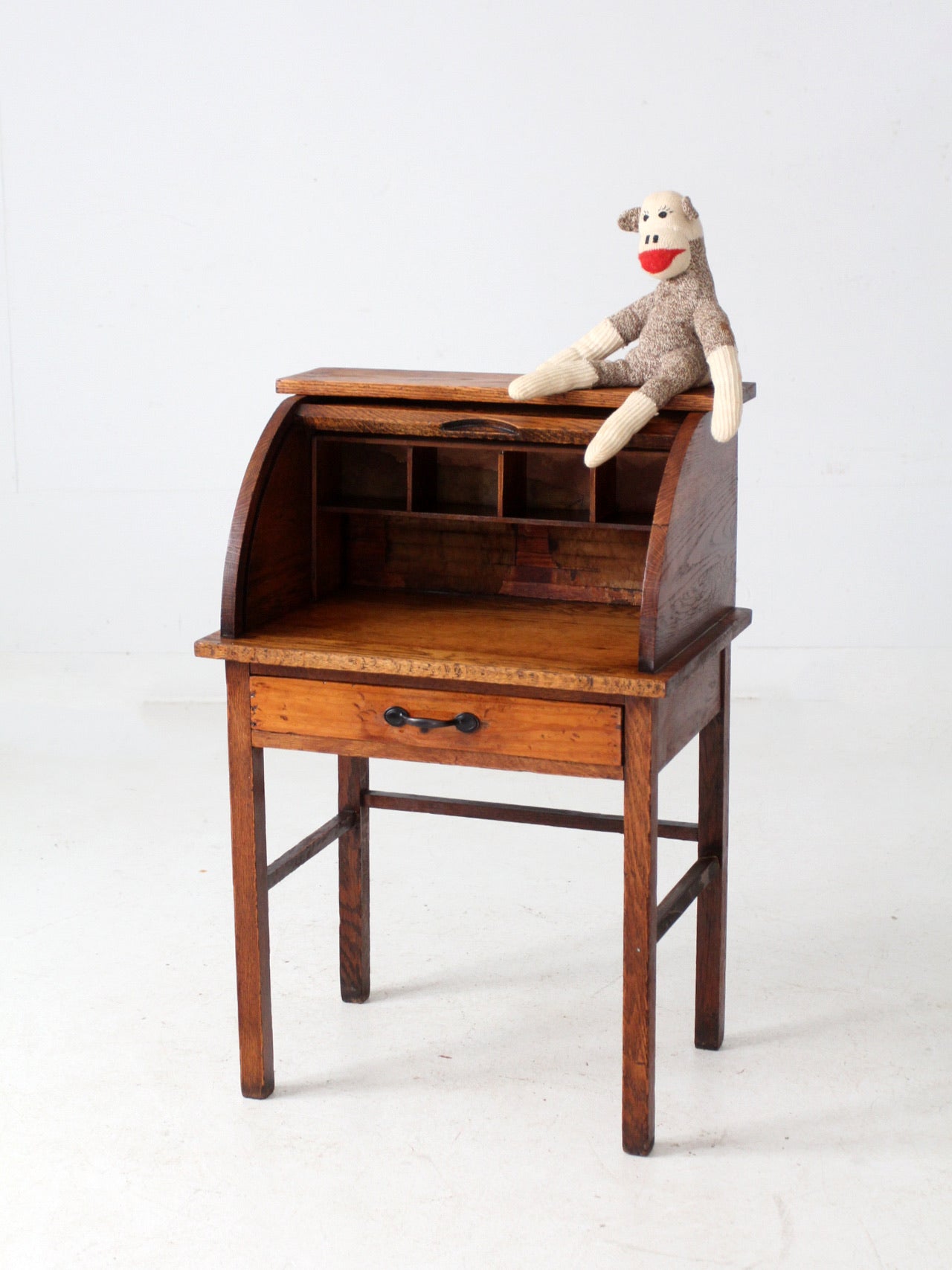 antique child's roll-top secretary desk