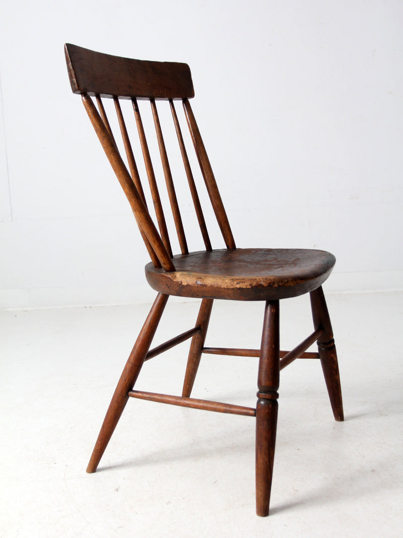 antique plank seat primitive farmhouse chair