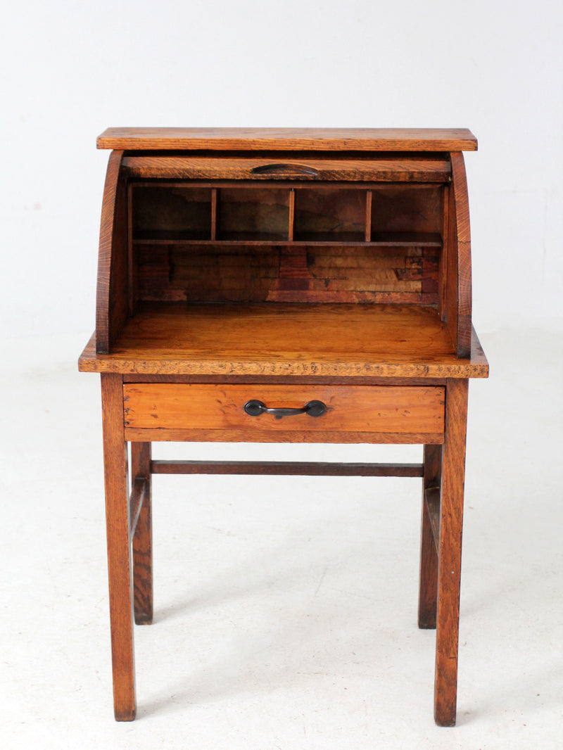 antique child's roll-top secretary desk