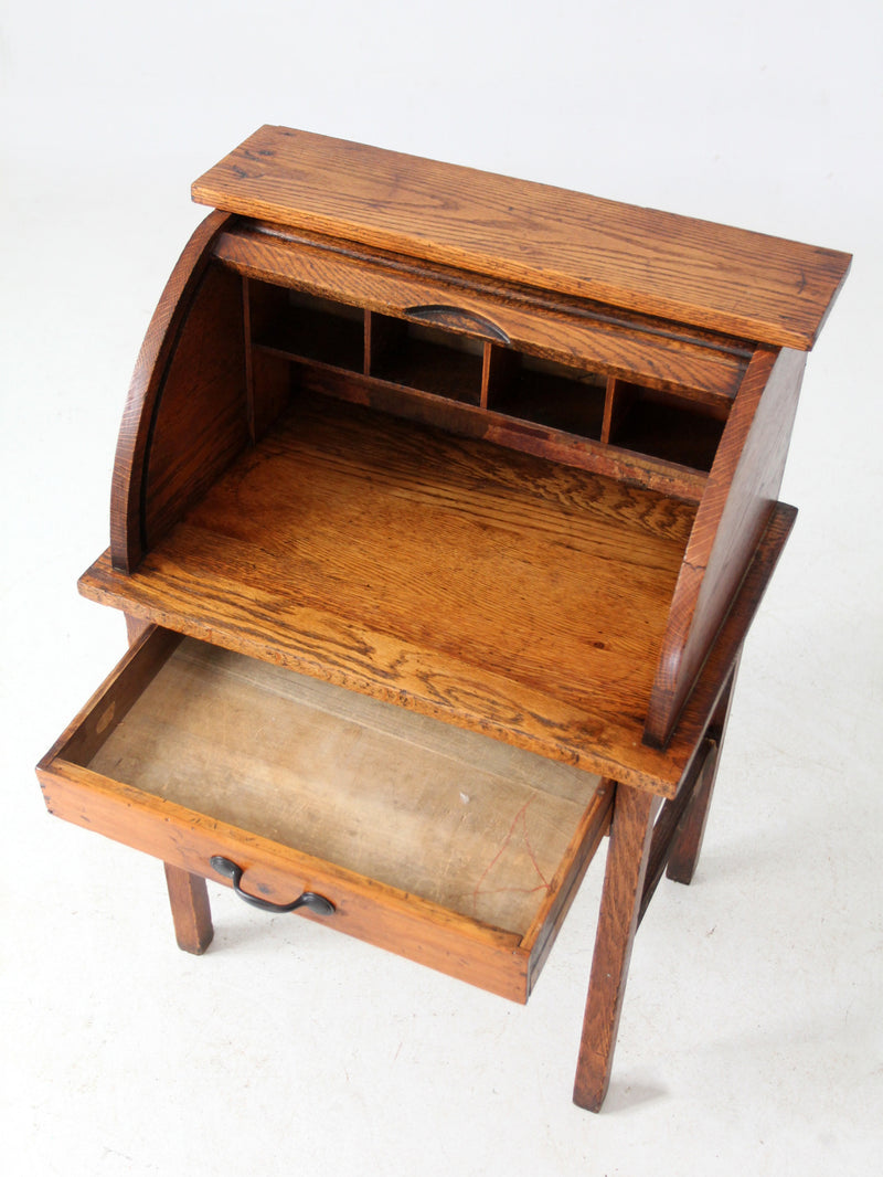 antique child's roll-top secretary desk