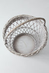 vintage white wicker harvest basket