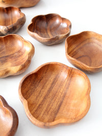 mid-century wooden serving bowl set