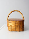 vintage woven picnic basket