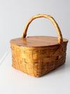 vintage woven picnic basket