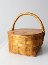 vintage woven picnic basket