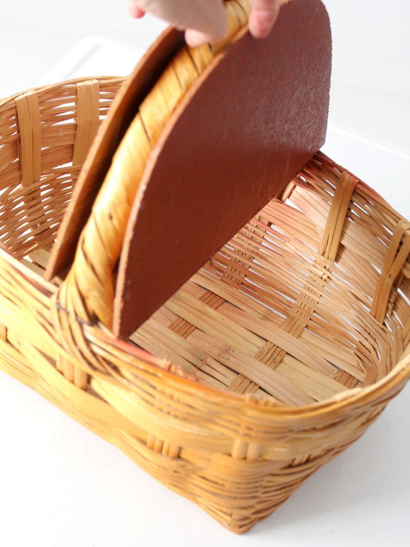 vintage woven picnic basket