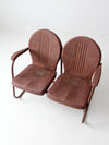 mid century double seat motel chair bench